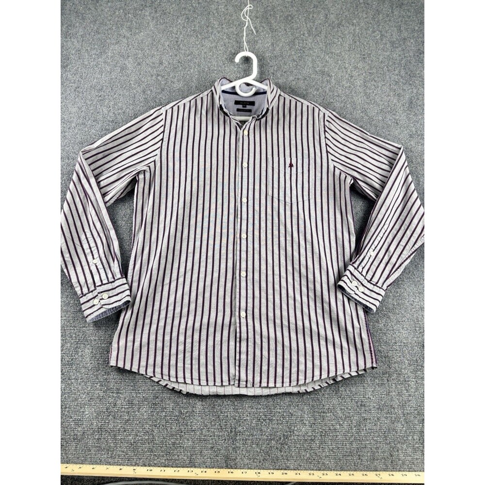 Olzen Mens 100 Shirt Striped Long Sleeve Comfort Fit Pocket